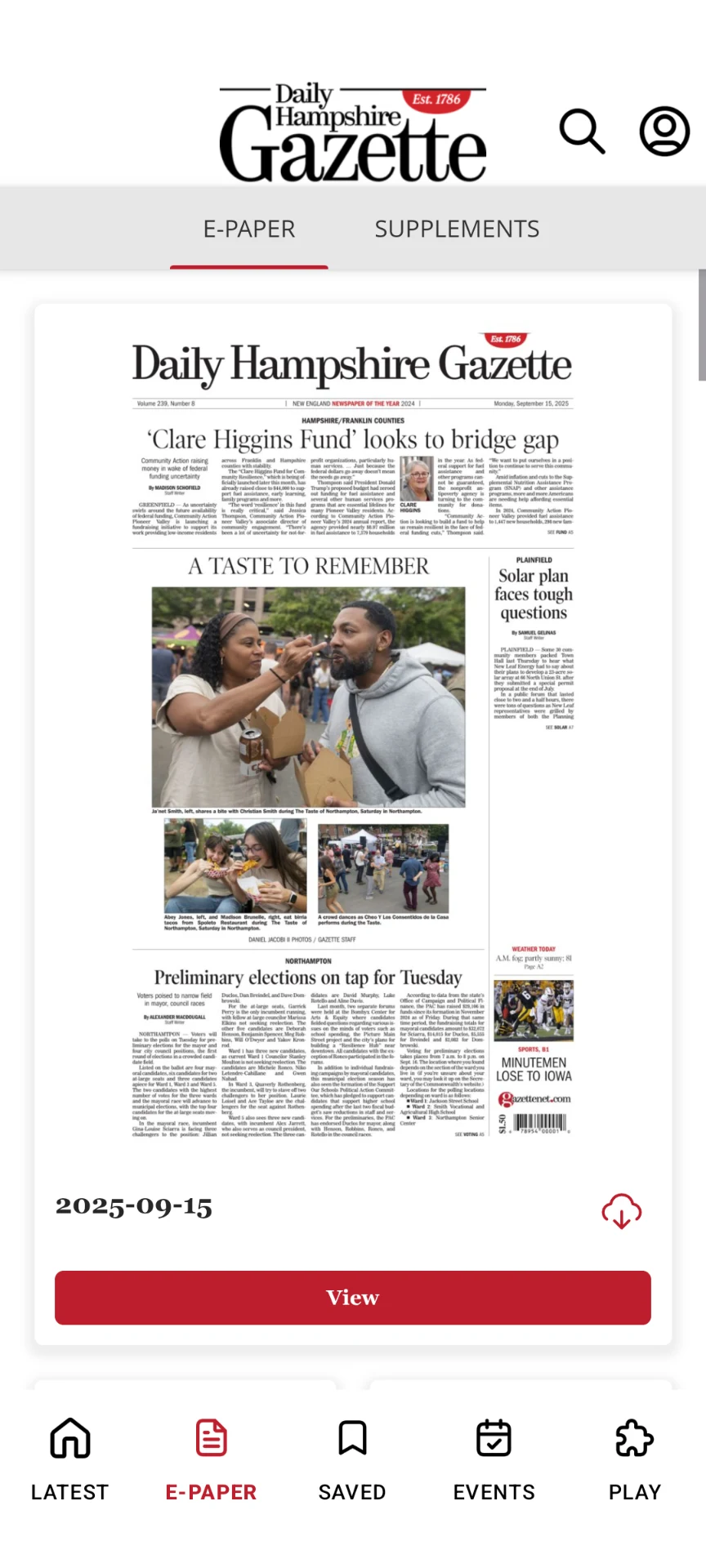 Daily Hampshire Gazette screenshot